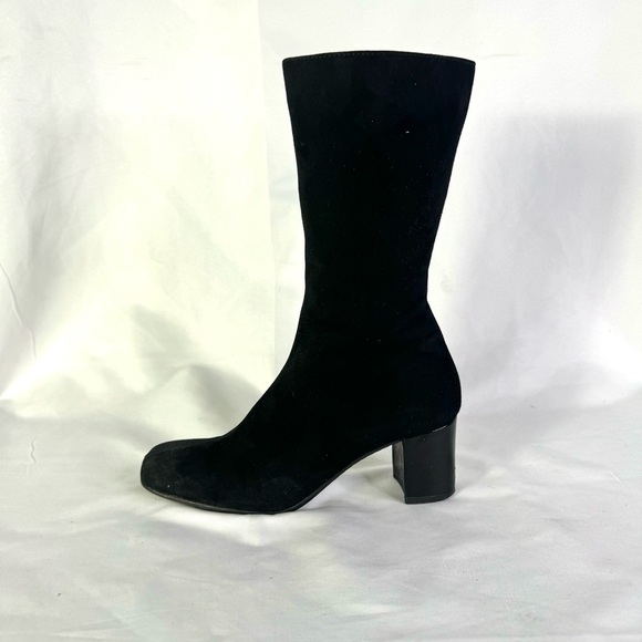 AQUATALIA BLACK LEATHER BOOTS BLOCK HEELS CHUNKY HEELS  WITH SIDE ZIPPER SIZE 6 - Picture 4 of 15
